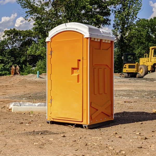 how often are the portable restrooms cleaned and serviced during a rental period in Yampa CO